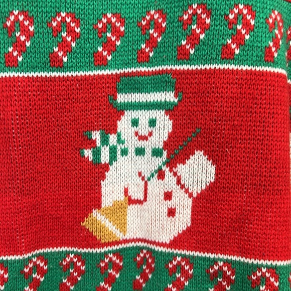 Vintage Best Bets Christmas Holiday Knitted Panel Sweatshirt Snowman Sz XL - Picture 2 of 6